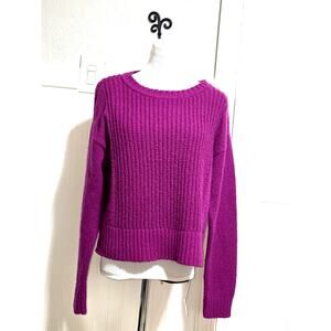 Cabi Sweater Womens Large Hot Pink Fuscia Cotton Nylon Pullover Light Knit